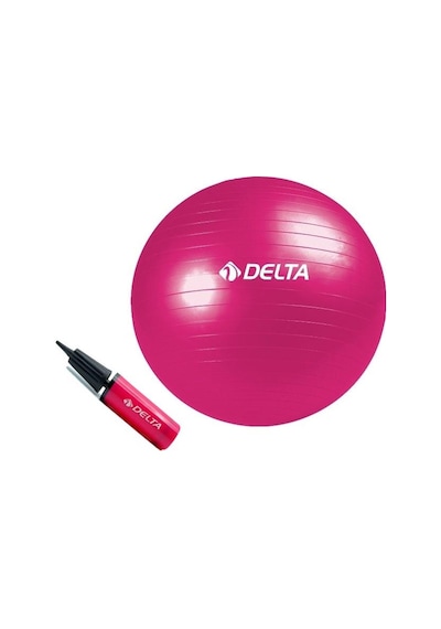 Delta 85 CM Fuşya Deluxe Pilates Topu ve Çift Yönlü Pompa Seti