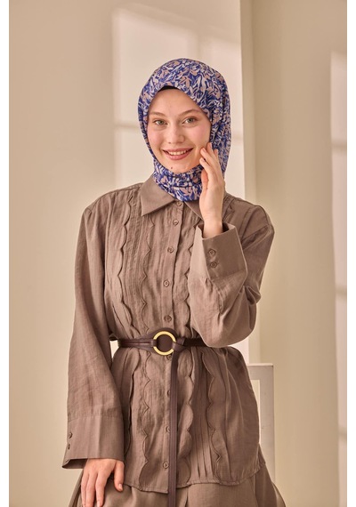 Silk Home Soft Eşarp 73091-03 Vizon, Lacivert, Krem