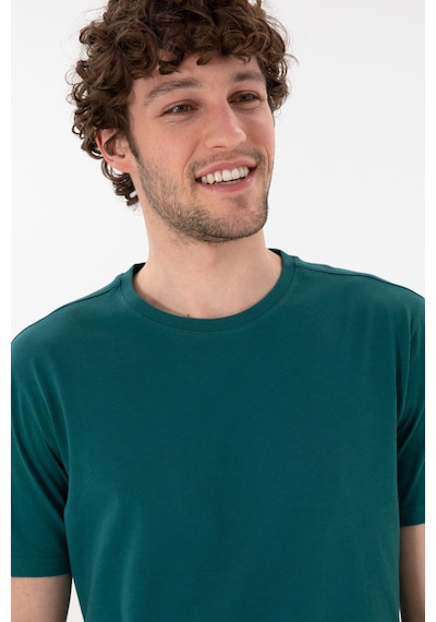 U.S. Polo Assn. Erkek Regular Fit Bisiklet Yaka Koyu Yeşil Basic Tişört 50305985-VR101