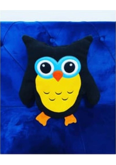 Baykuş Figürlü Yastık 35 Cm Çok Renkli