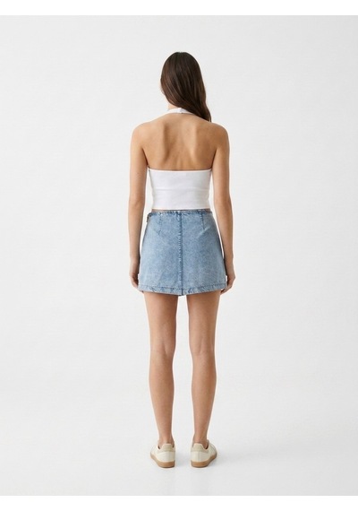 LTB Rosanna Çapraz Kapamalı Jean Light İndigo Şort Etek