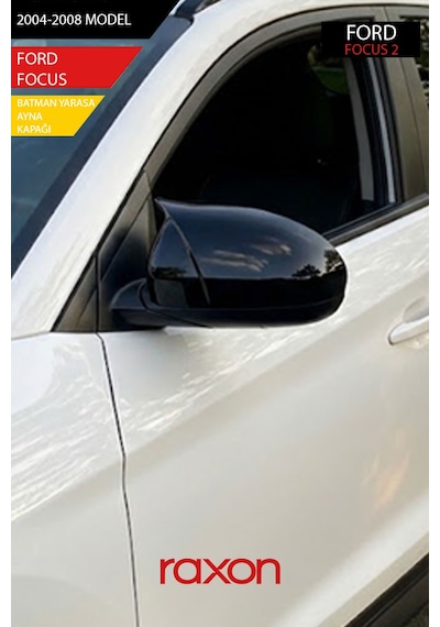 Ford Focus 2 2004-2008 Batman & Yarasa Ayna Kapağı Parlak Piano Black Sport