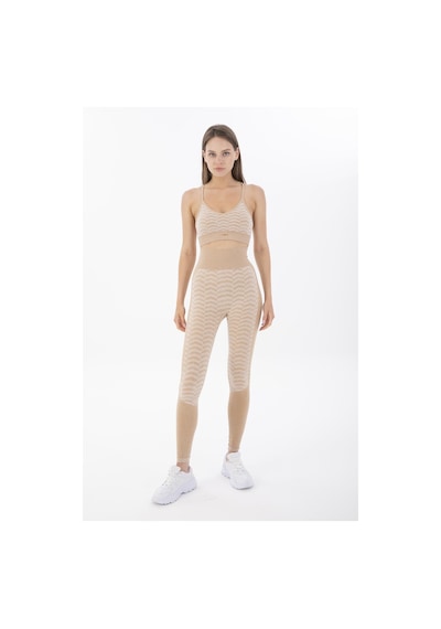 Maraton Active Slimfit Kadın V Yaka Kolsuz Koşu Bejmelanj Bra 813089-Bejmelanj Bej Melanj