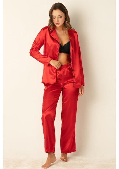 Doremi Uzun Kollu Saten Pijama Takımı