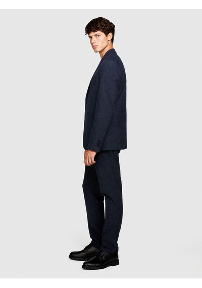 Sisley Slim Fit Çizgili Şardonlu Pantolon Erkek Krem T-shirt - 323a4pdlsf03c