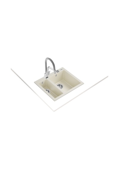Teka Forsquare 590 Tg Çift Hazneli Tegranite+ Eviye - Parlak Krem - 115260022