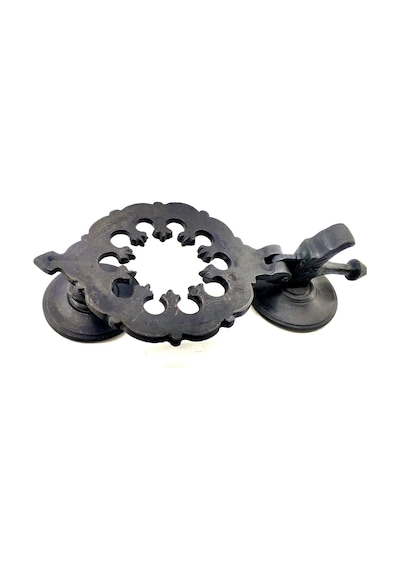Antika Tarz Dekoratif Pirinç Osmanlı Kapı Tokmağı, Taktak - 265x75mm, Oksit
