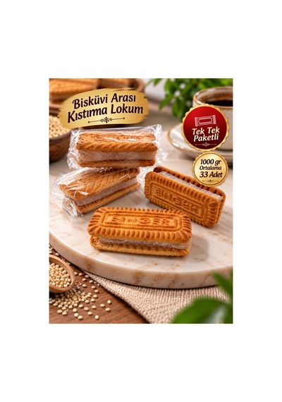 Bisküvi Arası Kıstırma Lokum 1000 Gr Finger Bisküvili