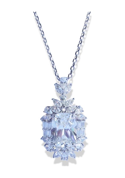 Okyanusun Kalbi Baget Sky Diamond Gümüş Kolye Gümüş