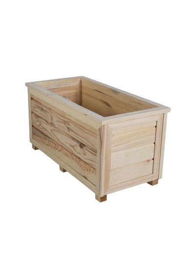 Kaf Ahşap Dekoratif Ahşap Saksı - Uzun / Naturel