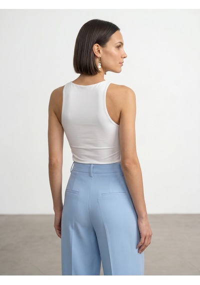 Dilvin 32836 Halter Yaka Bodysuit-beyaz
