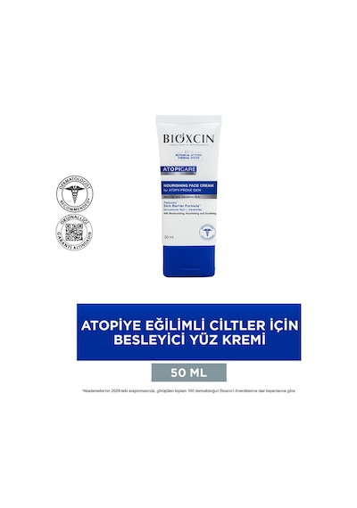 Bioxcin Atopicare Yüz Kremi 50 ml – Atopik Ciltler İçin Niacinamide ve Seramid İçerikli Besleyici Krem