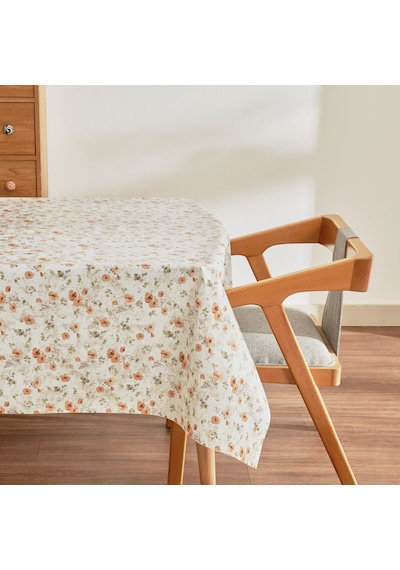Karaca Home Dora Çiçekli Pvc Masa Örtüsü Turuncu Turuncu