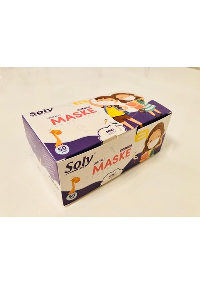 Soly Care Kids 3 Katlı Ultrasonik Telli Çocuk Maskesi 100 Adet
