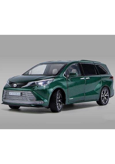 Kutulu Koleksiyon 1 / 24 Ölçek Toyota Sienna Mpv Yeşil Metal Araba