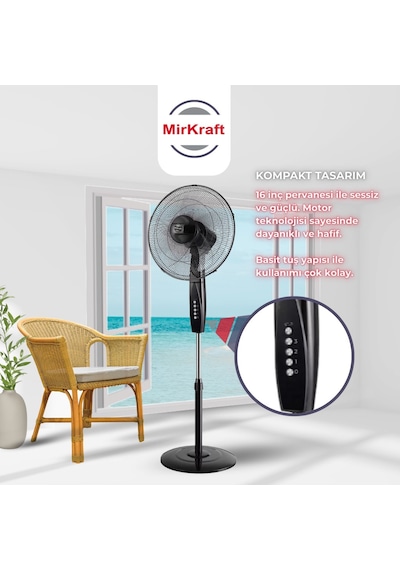 Mirkraft Fs-m40br 16'' Dc Motor 5 Kanatlı Ayaklı Vantilatör