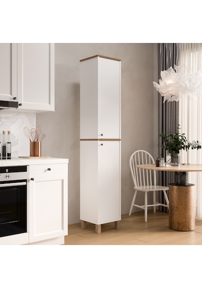 Robin Home Alaska Çok Amaçlı Dolap Mutfak Kiler Banyo Dolabı 195cm Sepet-beyaz Beyaz