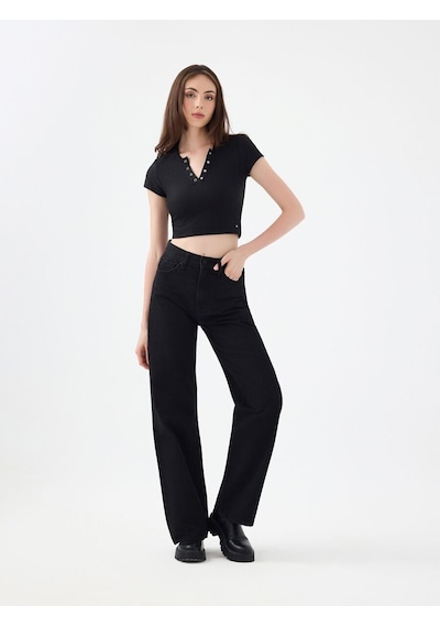 Loft Wide Leg Regular Fit Kadın Pantolon Lf2040548 Q1.v1 Denim