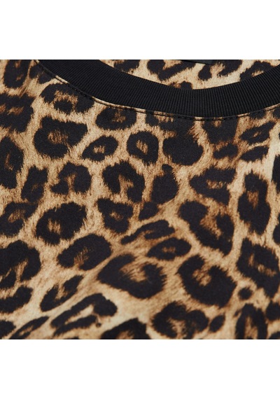 The Kooples Kadın Leopar Baskılı T-shırt Kahverengi