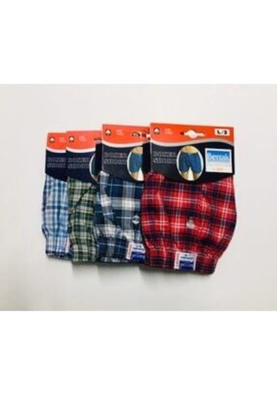 Berrak Erkek Karışık Renk Poplin Boxer 4'Lü Paket Çok Renkli