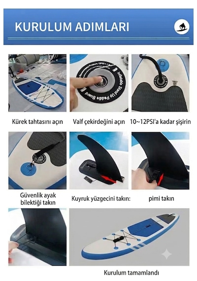 Shufa Şişme Sup Board/ Stand Up Paddle Board 320 81 15cm Full Set Turuncu