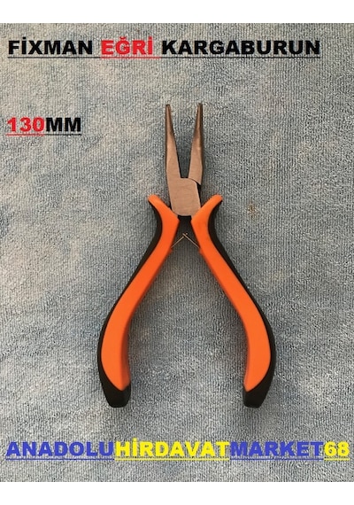Fixman Mini Pense Elektronikçi Yaylı Mini Eğri Kargaburnu 130Mm