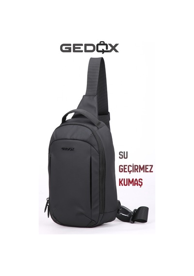 Gedox Siyah Su Geçirmez 3 Bölmeli Çapraz Sırt Çantası Tek Omuz Göğüs Çantası Bodybag Gdx2102