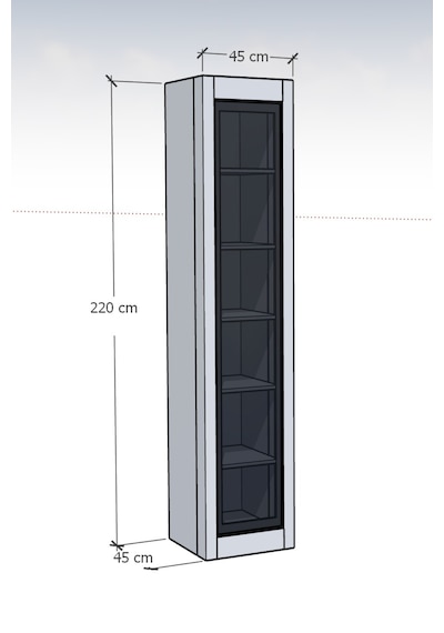 Nero Vitrin 45 Cm   Gri - Karbon