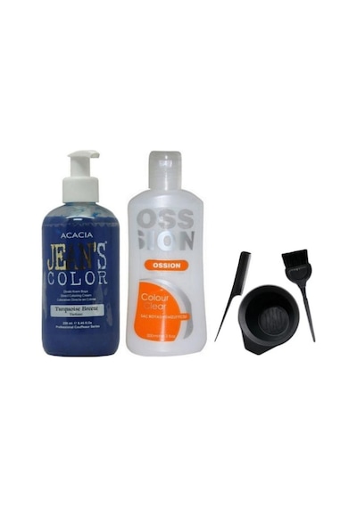 Saç Boyası Turkuaz 250ml Ve Boya Temizleyici Ve Fluweel Boya Seti