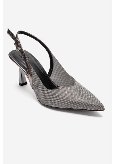 Luvishoes Dorata Platin Taşlı Kadın İnce Topuklu Abiye Ayakkabı