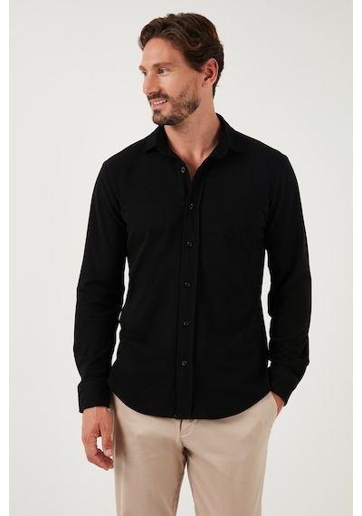 Buratti % 100 Pamuk Regular Fit Erkek Gömlek Cf25W113650 Siyah