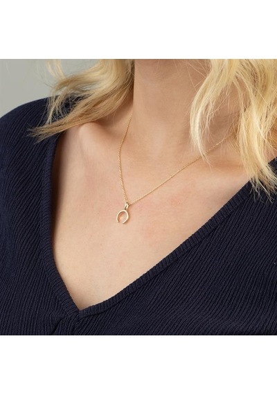 Goldkupe 14k Altın Sade Atnalı Kolye