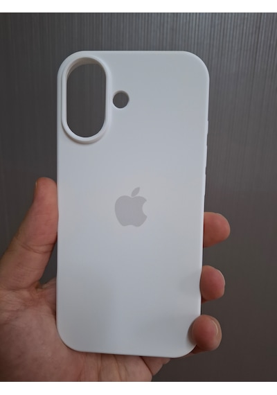 Apple Uyumlu iPhone 17 Logolu İçi Kadife Silikon Lansman Kılıf Beyaz
