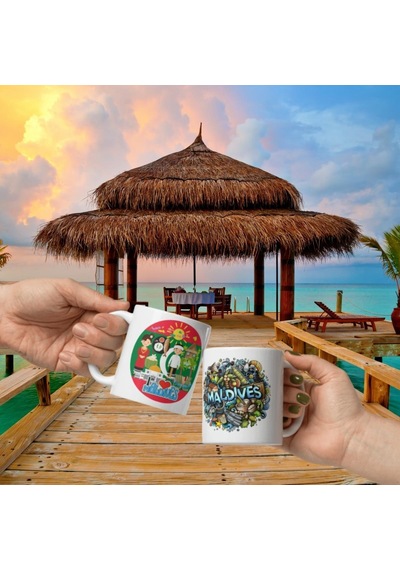 Maldivler Kupa Bardak 2 Adet Seyahat Hatıra Maldives Mug