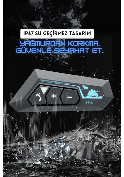Ledoren Teknoloji Kask Kulaklık Bt22 Bluetooth Motosiklet Kulaklık