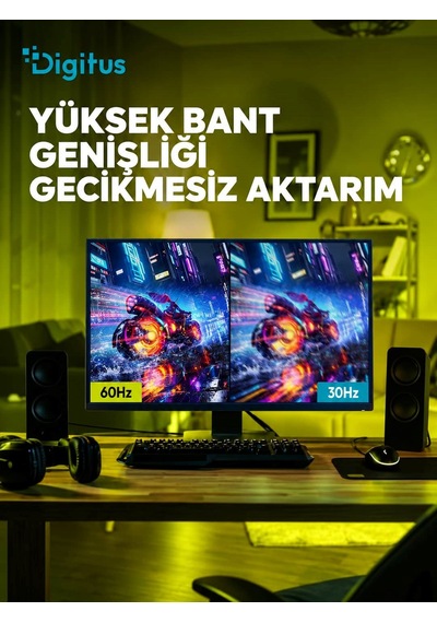 Digitus 100 Metre Hdmı Aoc Hibrit Fiber Optik Kablo 8k 60hz Uhd 48 Gbps Hdr