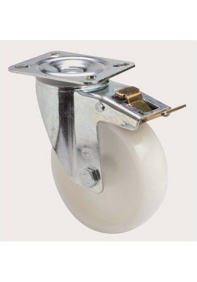 Frenli Dönerli Tablalı Servis Tekeri Polyemid 125 Mm Uygur 1 Ad