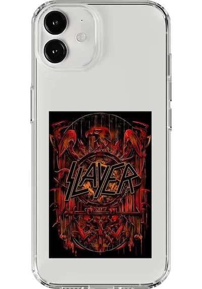 Apple Uyumlu iPhone 12 Şeffaf Kılıf Slayer Tasarımlı
