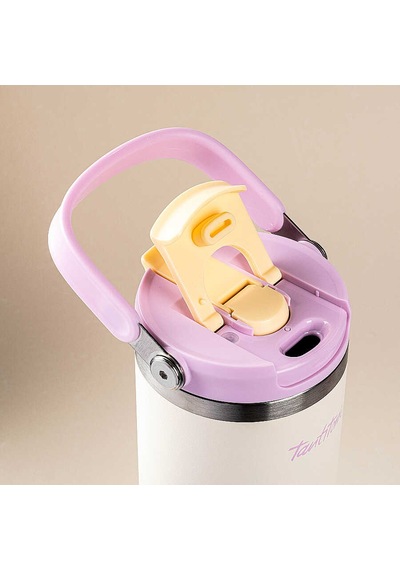 Pembe Paslanmaz Çelik Katlanır Pipetli Termos Bardak 1.2l - 2 Lila