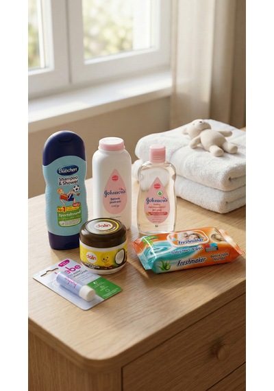 Bübchen & Johnson's & Dalin Bebek Bakım Seti 6'lı - Şampuan + Jel Yağ + Pudra + Vazelin + Lip Balm + Mendil
