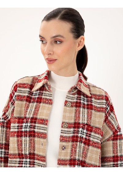 Pierre Cardin Kadın Kırmızı Gömlek Desenli 50292294-vr030 Kırmızı