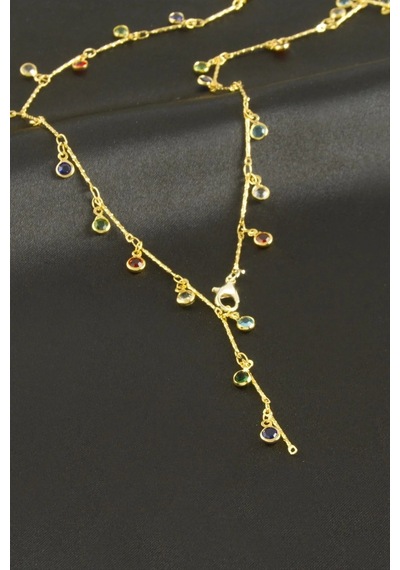 Kristal Taşlı Y Kolye Elk-bjtıeg Sarı 35589865