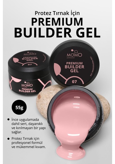 Momo Professional Premium Builder Gel Protez Tırnak Jeli No.07 Natural 55 gr