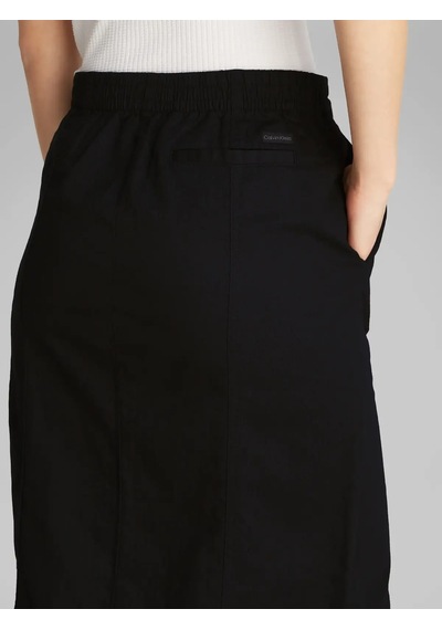Calvin Klein Soft Lınen Mıdı Skırt Siyah Kadın Etek