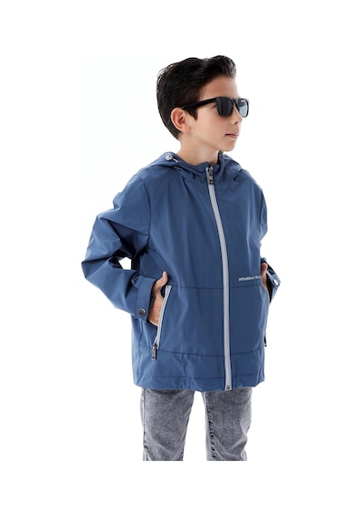 Benitto Kids Erkek Çocuk Kapüşonlu Mevsimlik Yağmurluk 51366 Mavi