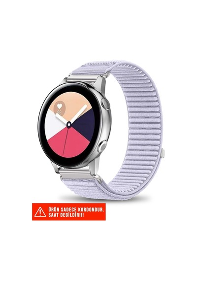 Samsung Galaxy Watch Active/galaxy Watch Active 2 İle Uyumlu Spor Cırtlı Kordon 20mm, Lila
