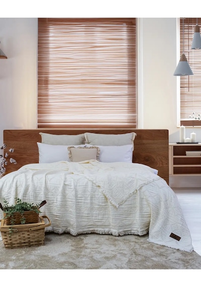 Şaheser Home Collection Müslin Yatak Örtüsü Çift Kişilik Oscar Çok Renkli