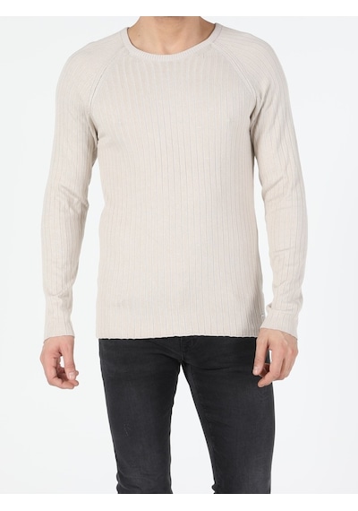 Colin's Slim Fit Bisiklet Yaka Erkek Bej Kazak CL1047125_Q1.V1_BEI