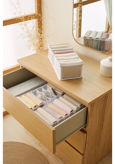 Ocean Home Textile 3'lü 8 Bölmeli Beyaz Renk File Çekmece İçi Düzenleyici Set