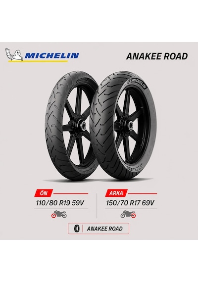 Michelin Anakee Road 110/80 R19 59v - 150/70 R17 69v Ön Arka Motosiklet Lastik Takımı Michelin Anakee Road 110/80 R19 59v - 150/70 R17 69v Ön Arka Motosiklet Lastik Takımı